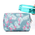 Narwey Cute Makeup Bag Travel Cosmetic Bag Organizer Toiletry Bag Make Up Bags with Compartments for Women Girls (Large, Flamingo)