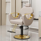 Barber Chair for Hair Stylist, Height Adjustable Hydraulic Hair Reclining Salon Chair, 360 Degrees Rotation, Multi-Function Shampoo Chair for Salon Barbershop (Grey)
