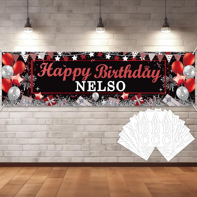 Lonfliness Personalized Birthday Banner Happy Birthday Party Decorations Custom by Lonfliness