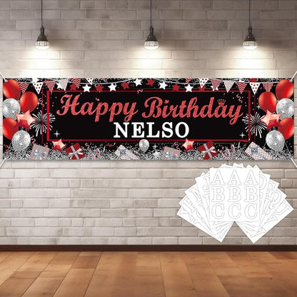 Lonfliness Personalized Birthday Banner Happy Birthday Party Decorations Custom by Lonfliness