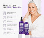 Silver Shine Sulfate Free Brass Toning Purple Shampoo and Conditioner Set for Gray, Blonde & White Hair – Neutralizes Brass, Enhances Shine, Supports Cool Tone, Made in USA, 16 fl oz
