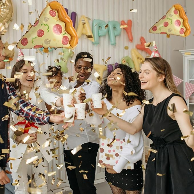 3pcs Pizza Slice Balloons, Self-Sealing Aluminum Foil Party Decorations - Image 6