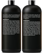 Shea Butter Shampoo & Conditioner Set | 16 fl oz Each | with Batana Oil & Argan Oil | Moisturizing, Strengthening & Frizz Control Formula | Supports Hair Growth & Adds Thickness