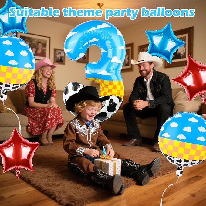 40 Inch Toy Inspire Story Themed Number 3 Balloon, Large Number Helium Balloon - Image 3