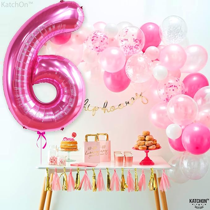 KatchOn Giant Hot Pink 6 Balloon Number - Image 5