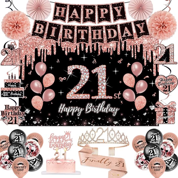 50Pcs 21st Birthday Decorations by Unknown