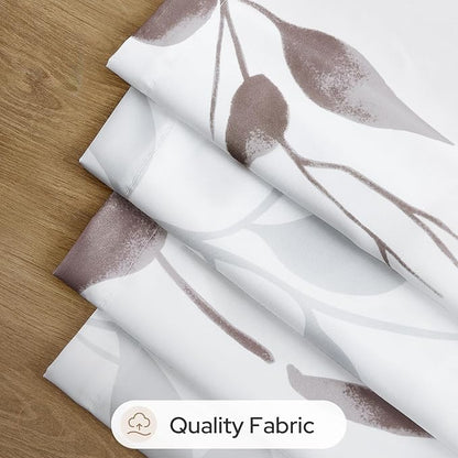 HOMEIDEAS Non-See-Through Dry Rose and White Privacy Sheer Curtains 52 X 96 - Image 7