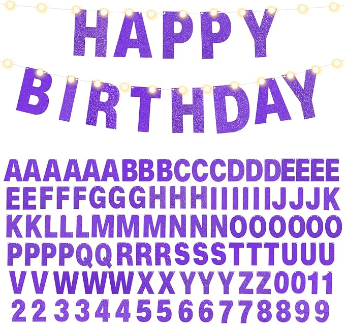 TaoBary 112 Pcs DIY Letter Kit Glitter Customizable Banner Letters Include 107 by TaoBary