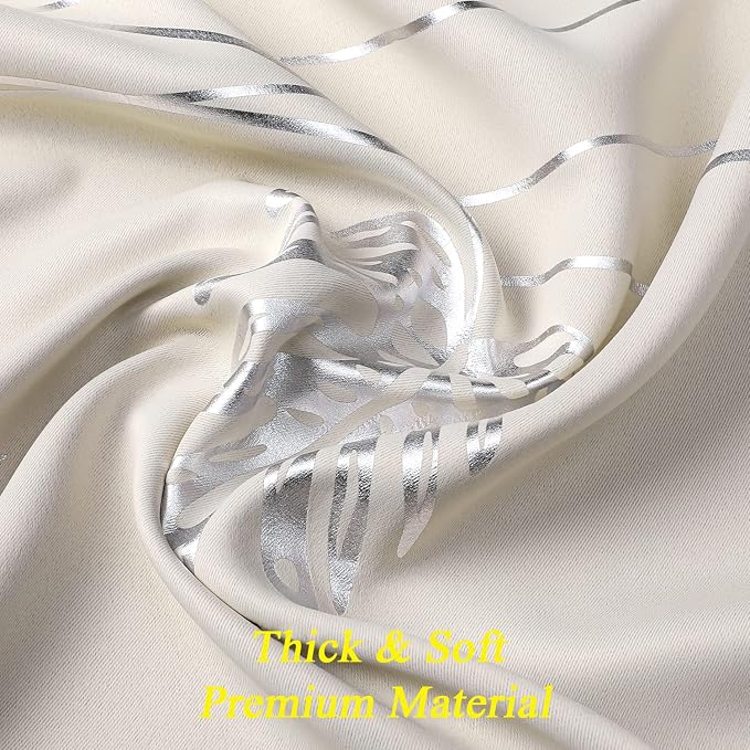 Room Darkening Cream Beige Curtains 84 Inches Long, Thermal Insulated Grommet - Image 5