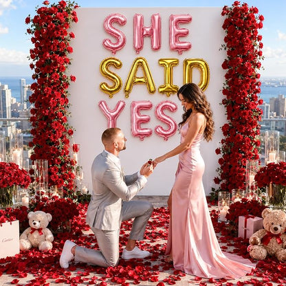 52 Pcs Letter Balloons Pink Gold Balloon Banner 16 Inch 2 Sets A- Z Alphabet - Image 7