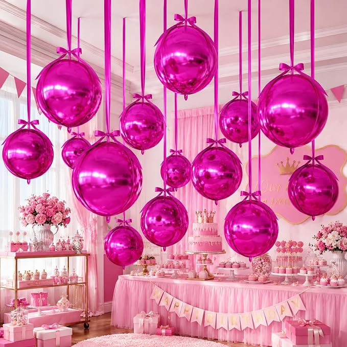 Hot Pink Round Foil Balloons - Image 7