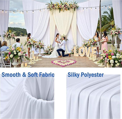 50ft x 15ft White Backdrop Curtains - Image 2