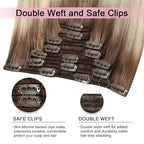 Pro2.0 Clip in Hair Extensions Real Human Hair 22inch 7pcs #8/60/18 Ash Brown to Ash Blonde Mix Platinum Real Hair Extensions Clip in Human Hair 120g（#8/60/18-22inch）