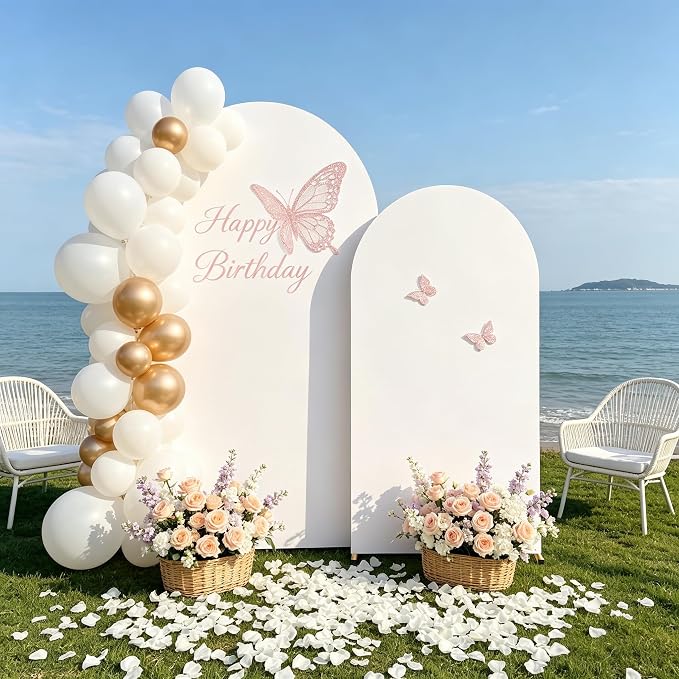 2 Pack Arch Backdrop Stand and Cover Set, Balloon Arch Stand | Metal Background - Image 2