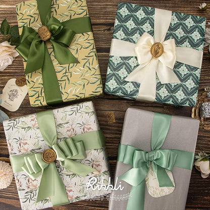 Ribbli Sage Green Satin Ribbon 1-1/2 Inch x 4 Rolls Total 40 Yards- - Image 2