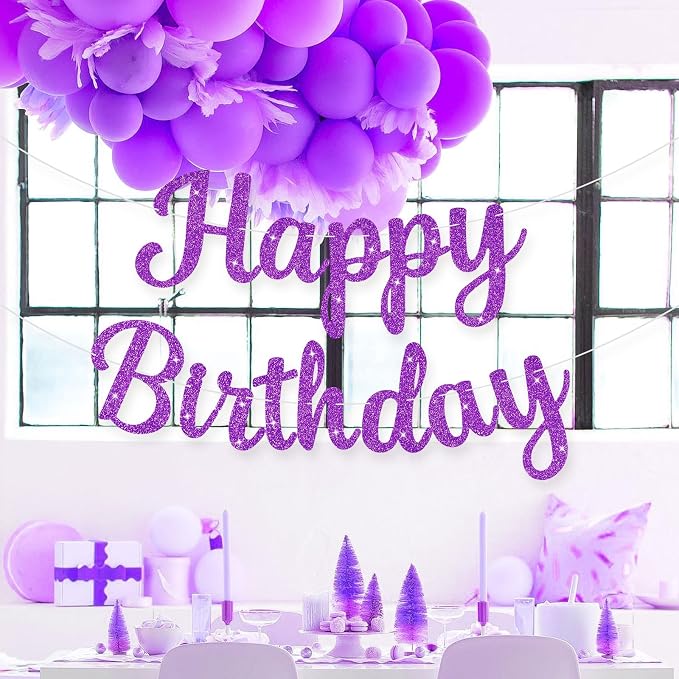 Glitter Happy Birthday Banner Sig Birthday Garland Wall Door Banners Flag - Image 5
