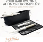 Aerotrunk Hair Tools Organizer - Hot Hair Tools Travel Bag with Heat Resistant Mat, Large Capacity Pouch for Flat Irons, Curling Wands, Hair Dryers - Black