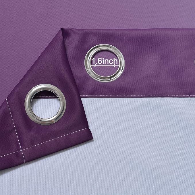 Yakamok Ombre Curtains Purple and Greyish White - Image 5