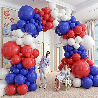 412Pcs Red White and Blue Balloons Garland Arch Kit, 5 10 12 18 inch Red White - Image 7