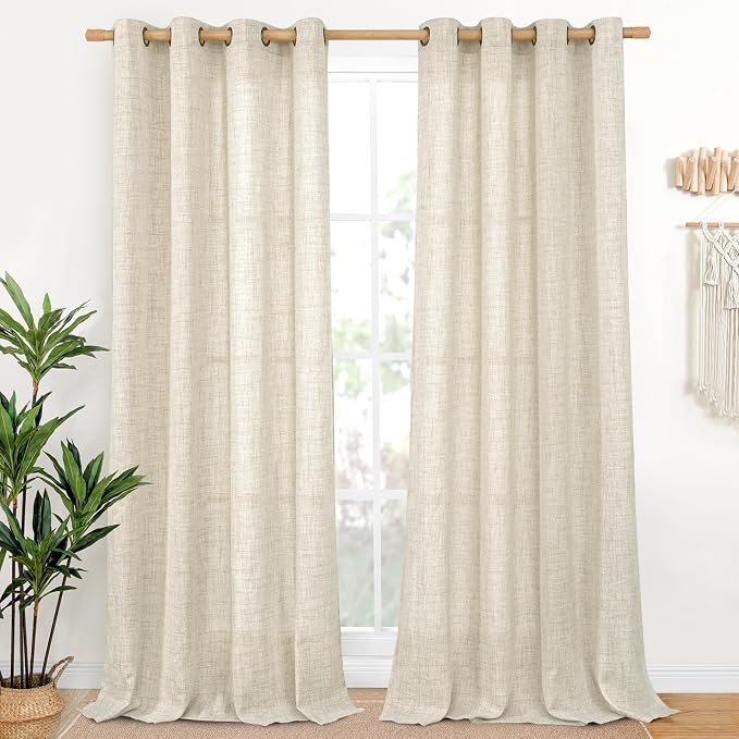 YoungsTex Linen Curtains 102 Inch Length by YoungsTex