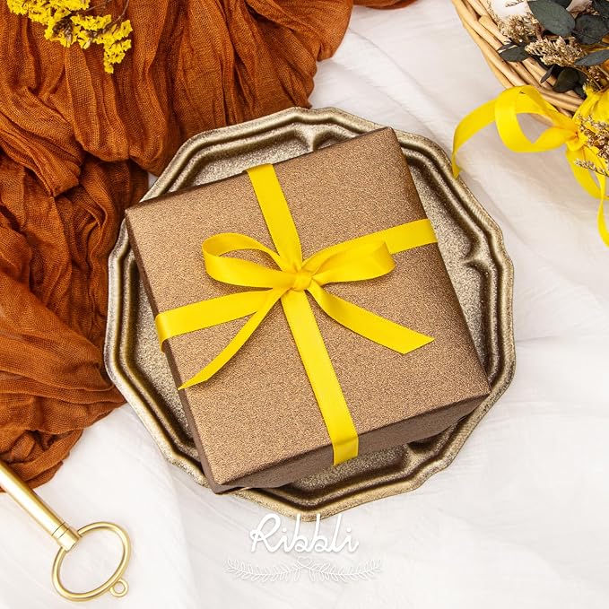 Ribbli Double Faced Maize Yellow Satin Ribbon, 3/8” x Continuous 25 Yards - Image 2