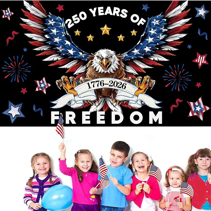Red Blue 250 Years America Backdrop Banner Photography Background - Image 4