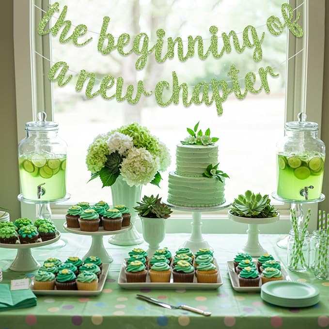 BEISHIDA Grass Green Pre-Strung The Beginning of A New Chapter Banner | Glitter - Image 6