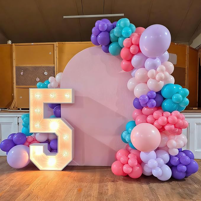 YMSZ Pink Blue Purple Balloons Arch Kit, Birthday Decorations - Image 6