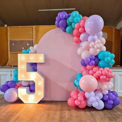 YMSZ Pink Blue Purple Balloons Arch Kit, Birthday Decorations - Image 6