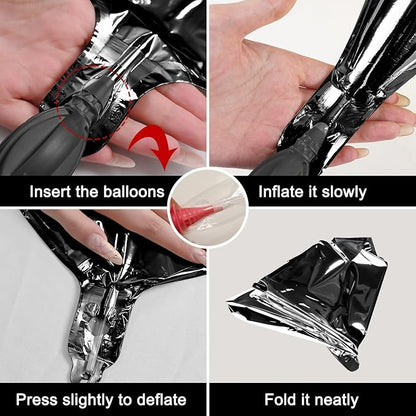 12Pcs Black Round Foil Balloons - Image 8