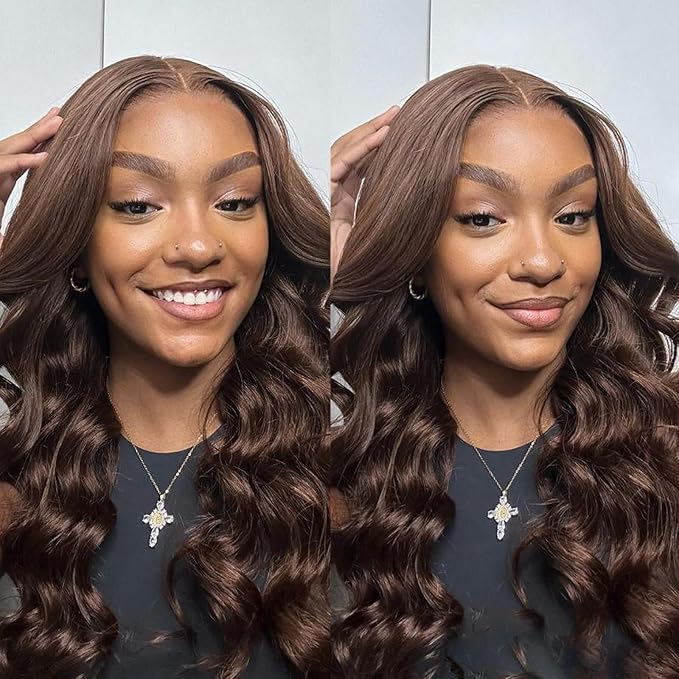 WOWANGEL 13x6 HD Lace Front Wigs Human Hair Body Wave Pre Plucked SKINLIKE 0.1mm Extremely Thin Real HD Lace Front Wigs 180% Density Glueless Human Hair Wigs for Women 20 Inch