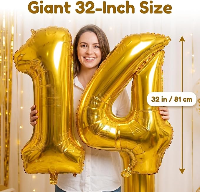 YPSelected 32 Inch Large Foil Helium Number Balloon Birthday Wedding Party 0-9 - Image 4