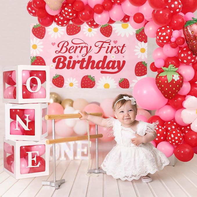 Berry First Birthday Decor Strawberry 1st Birthday Decorations - Image 5