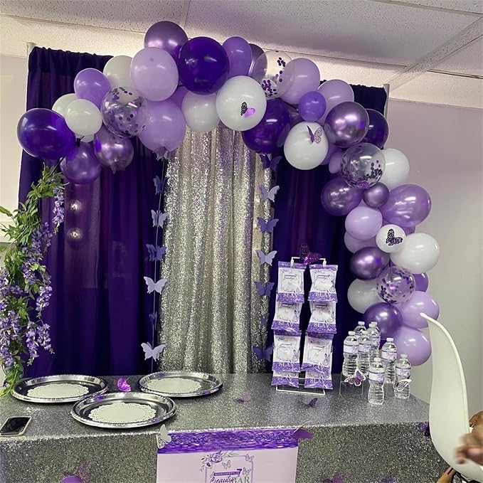 Purple and White Balloons, Lavender Party Balloons - Image 5