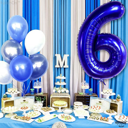 KatchOn, Giant Navy Blue Number 6 Balloon - Image 6
