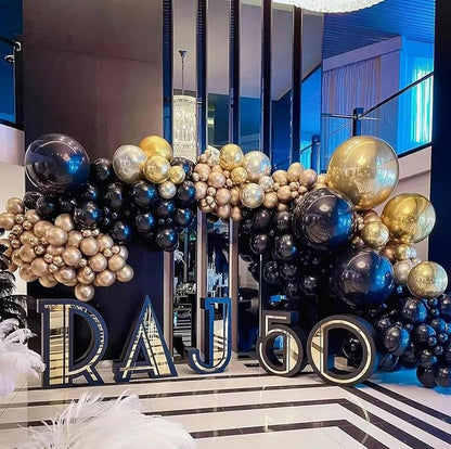 Black and Gold Balloons 18 Inch 24 Pack Matte Helium Latex Round Balloons - Image 4