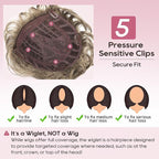 REECHO Hair Topper, Short Wiglet Hair Topper for Women with Thinning Large Coverage Synthetic Top Crown Hairpiece for Women - Honey Pecan