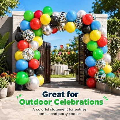 Red Yellow Blue Green Balloon, Game Themed Party Supplies - Image 8