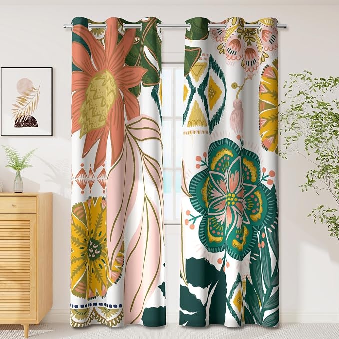 Tyrot Boho Floral 100% Blackout Curtains by TyrotHomeDecor