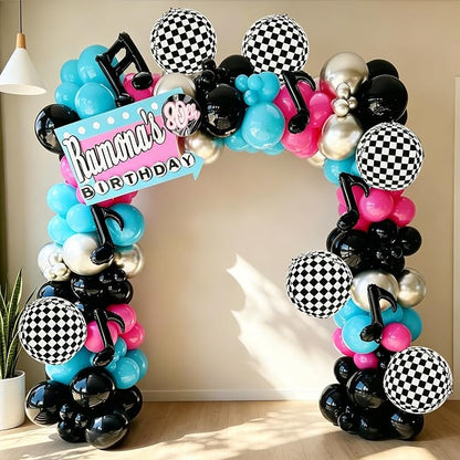 6 Pcs 4D Checkered Balloons, 22 Inch Black White Checkerboard Foil Balloons | - Image 6