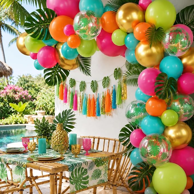 Tropical Balloons, for Summer Tropical Pool Birthday Party Decorations - Image 6