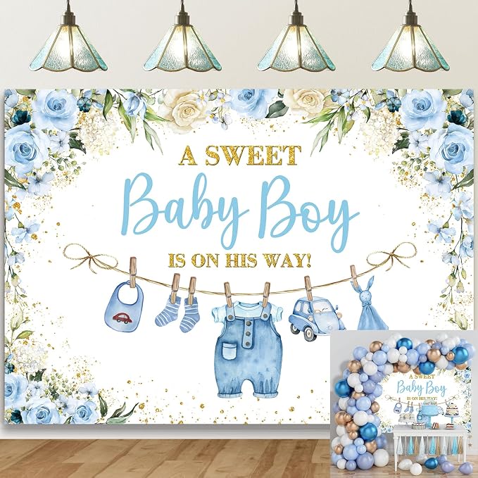 Cute Clothes Baby Shower Backdrop by Unknown