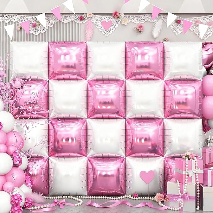 HILAVO Pink and White Square Balloon - Image 2