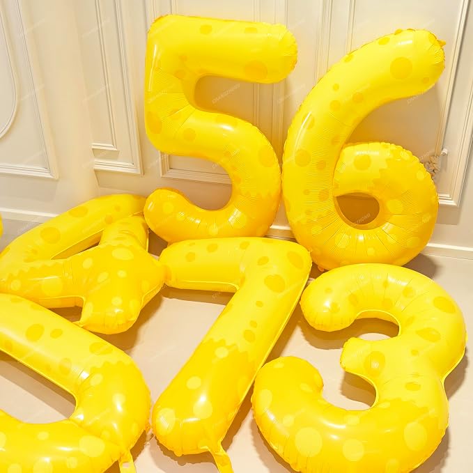 40in Yellow Polka Dot Number 9 Helium Foil Polyester Film Balloon Digital 9 | - Image 4