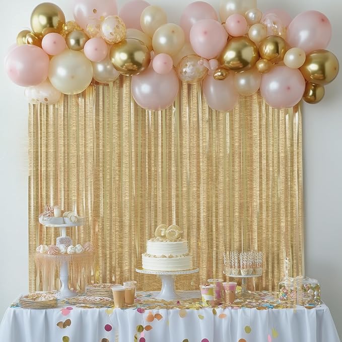 4 Gold Streamers, 328ft Pack of Crepe Paper Party Decorations | Each roll is 82 - Image 2