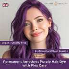 Amethyst Purple Hair Dye Permanent with Anti-Breakage Plex Hair Care, Vegan Hair Dye & Cruelty-Free, 100% Grey Coverage, purple Hair Color, For All Hair Types. Smart Beauty