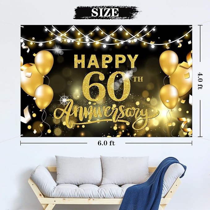 WeBenison Happy 30th Anniversary Backdrop 60th Wedding Anniversary Photography - Image 2
