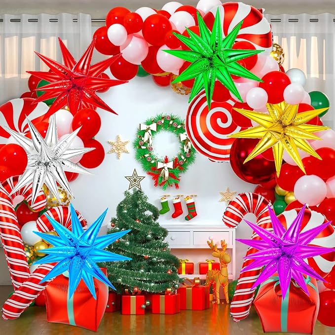 72 PCS Star Balloons, Big 26 Inch Star Cone Balloons Metallic, Colorful - Image 8