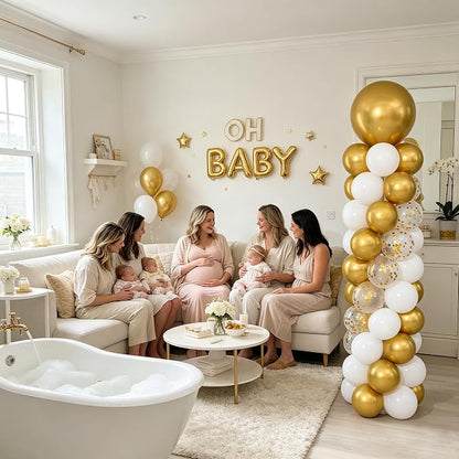 White and Gold Balloon Column Stand Kit Set of 2 - Image 8
