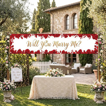 Will You Marry Me Wedding Decor Banner Marriage Proposal Decorations | Reusable - Image 3